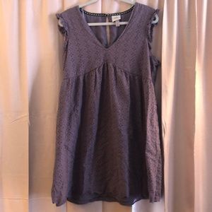 Knox Rose lavender eyelet flutter sleeve babydoll dress size XL